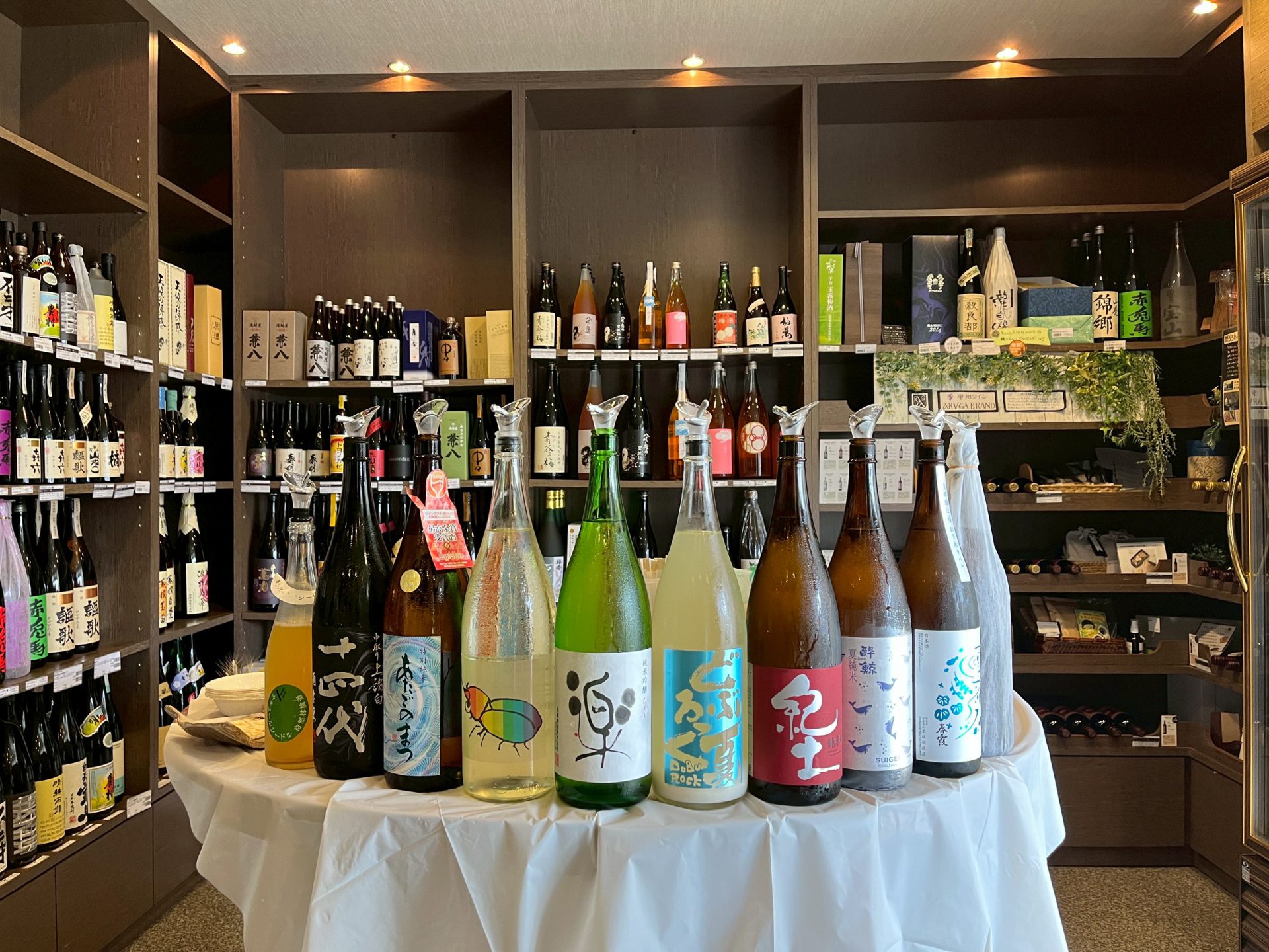 第9回 やきたまの器で楽しむ酒の会の日本酒ディスプレイ
